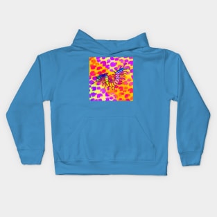 Colorful Centipede | Cheetah Print (Gold/Fuchsia) Kids Hoodie